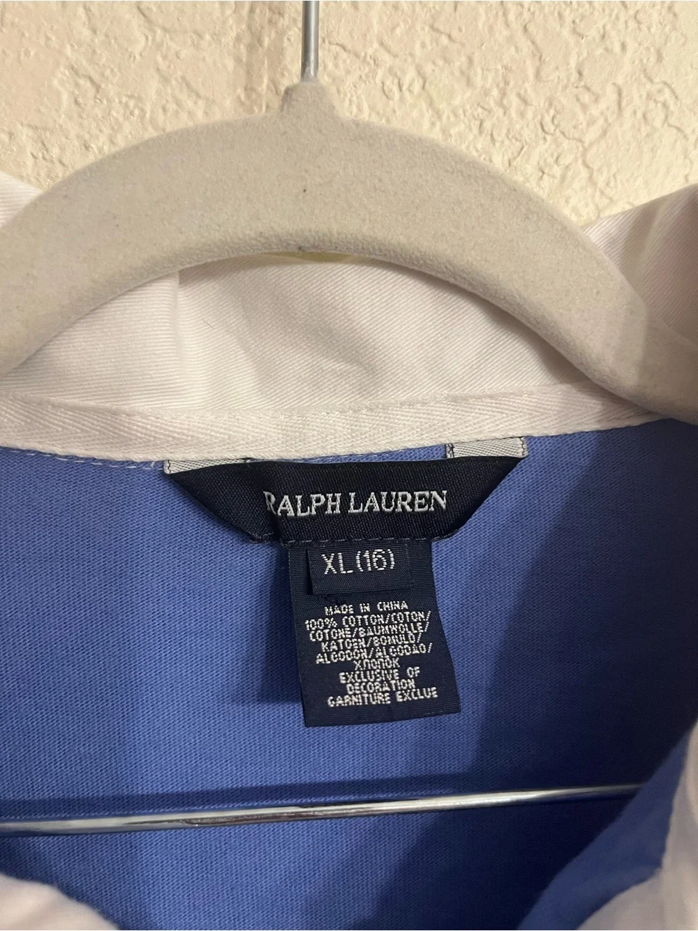 Ralph Lauren White-Collar Blue Rugby Shirt Dress